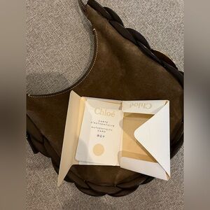 Chloé Darryl Brown Suede & Leather Shoulder Bag Gold Hardware Authentic